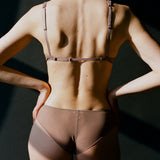 Translucent bra in Marron Glacé