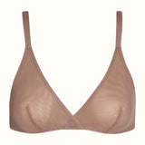 Translucent bra in Marron Glacé